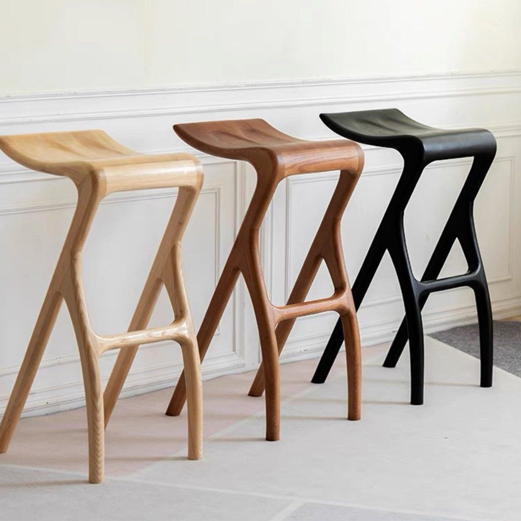 KYZO Modern Solid Wood Bar Stool