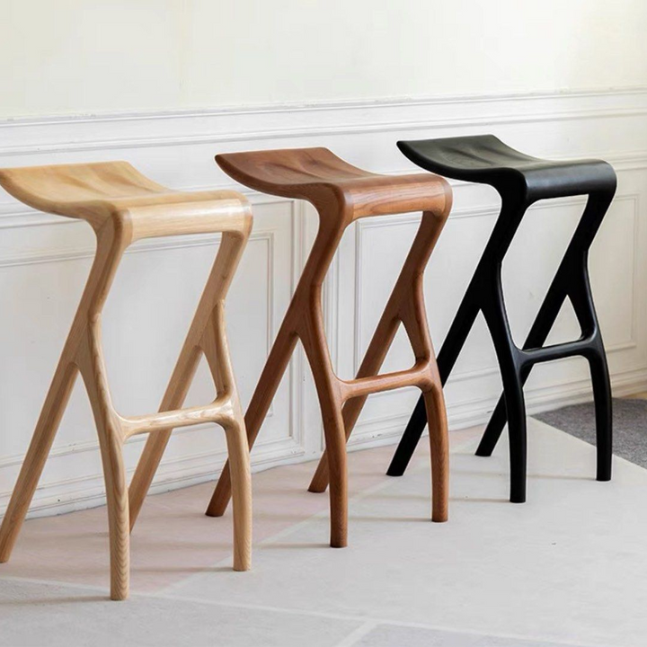 KYZO Modern Solid Wood Bar Stool