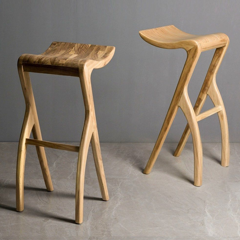 KYZO Modern Solid Wood Bar Stool