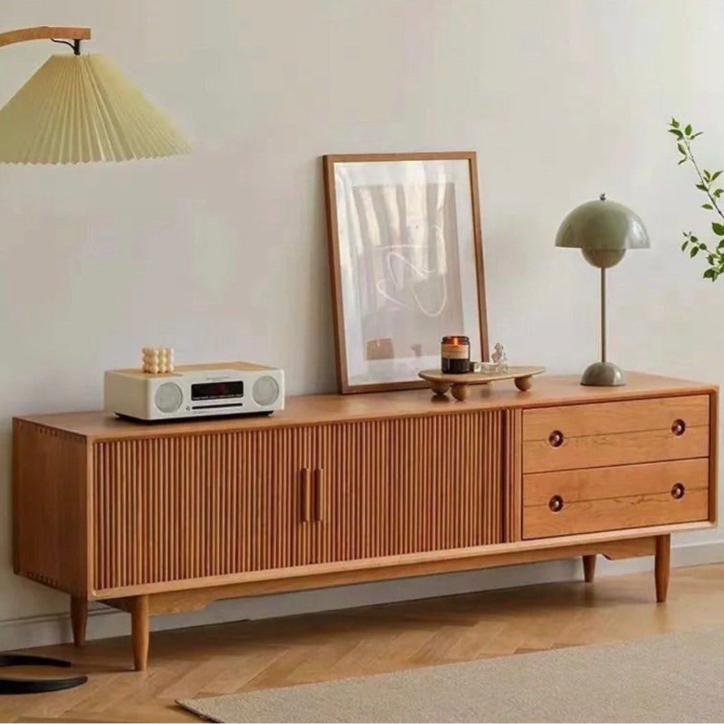 TORIS Modern Oak Wood TV Console