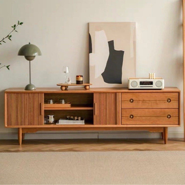 TORIS Modern Oak Wood TV Console