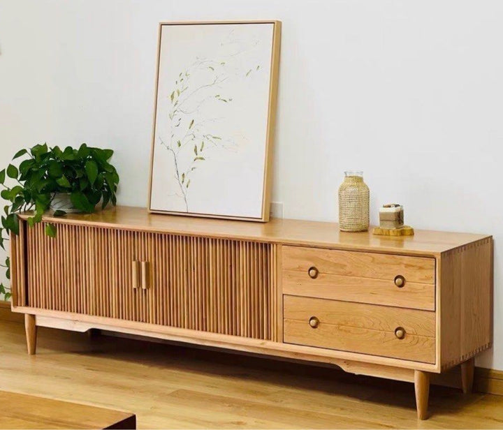 TORIS Modern Oak Wood TV Console