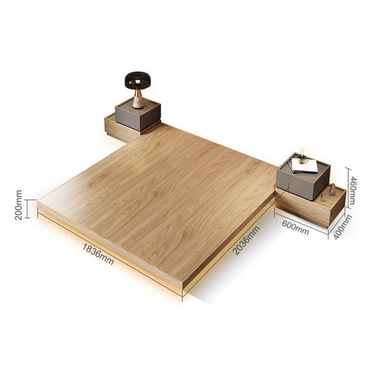 ONSE Wooden Bedframe with Side Table
