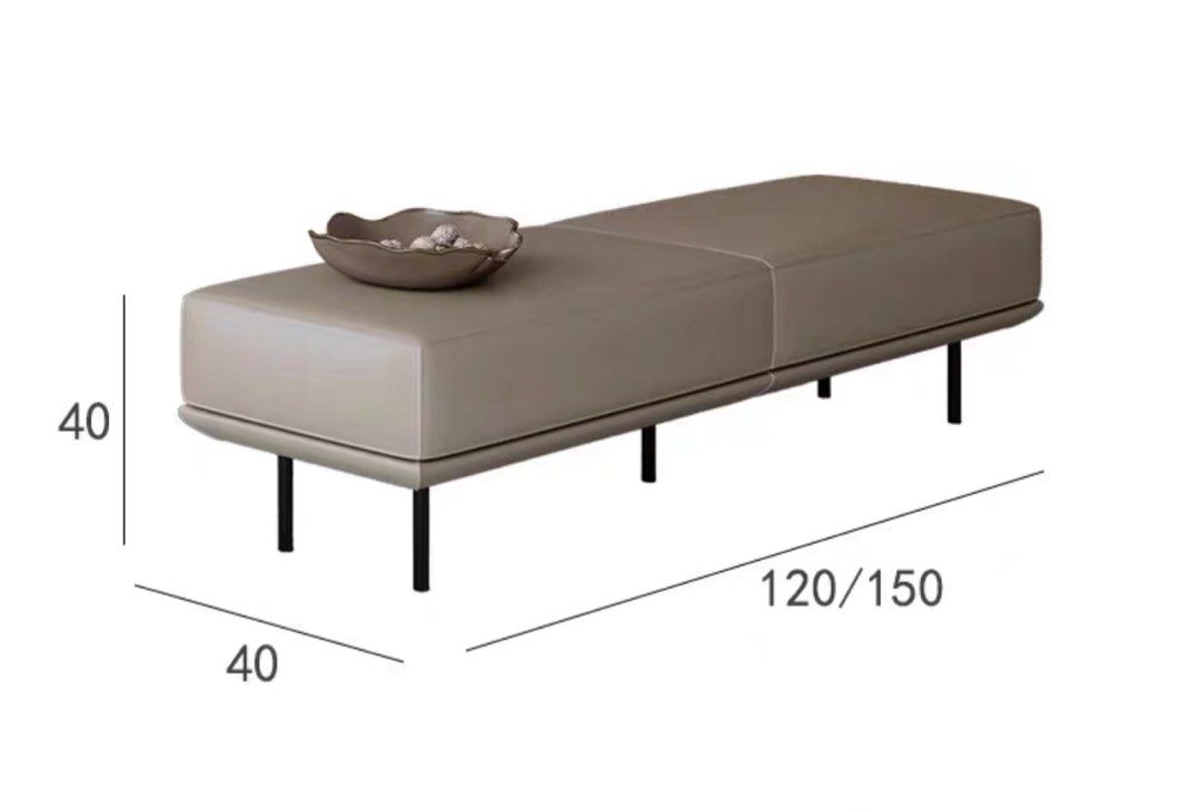 ELIO Modern Leather Bench