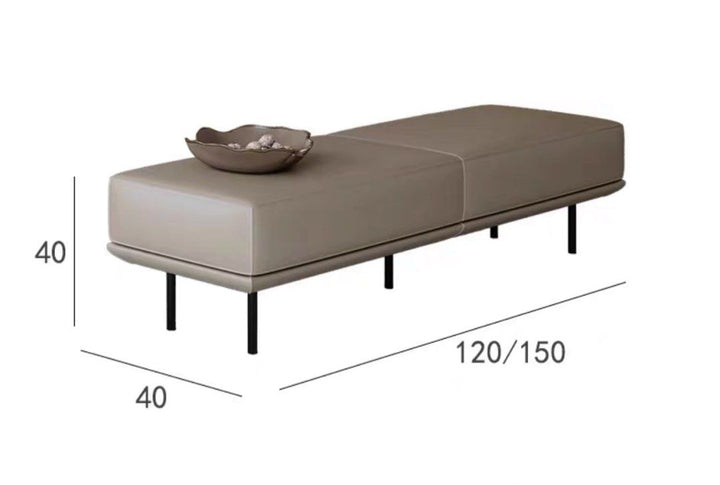 ELIO Modern Leather Bench