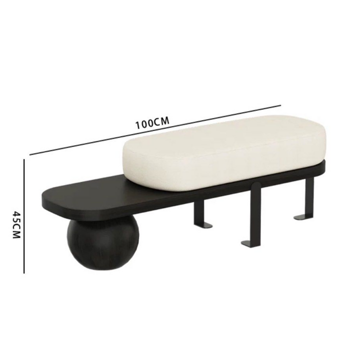RASHAWN Modern Solid Wood Boucle Bench
