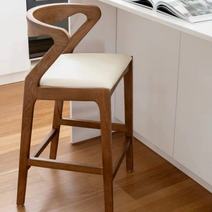 EMA Modern Solid Wood Bar Stool