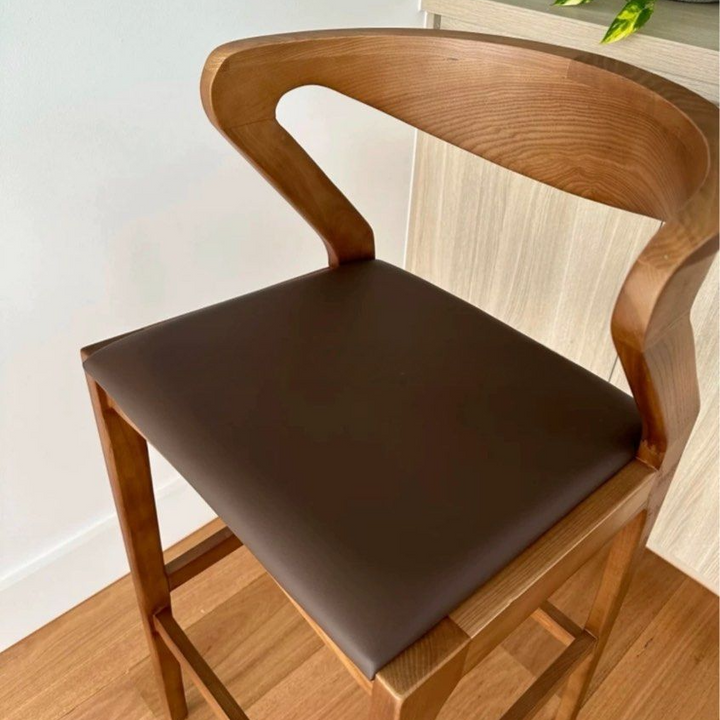 EMA Modern Solid Wood Bar Stool