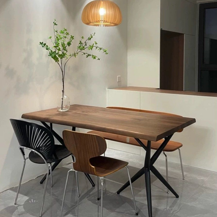 HEARNS Rustic Soljd Wood Dining Table