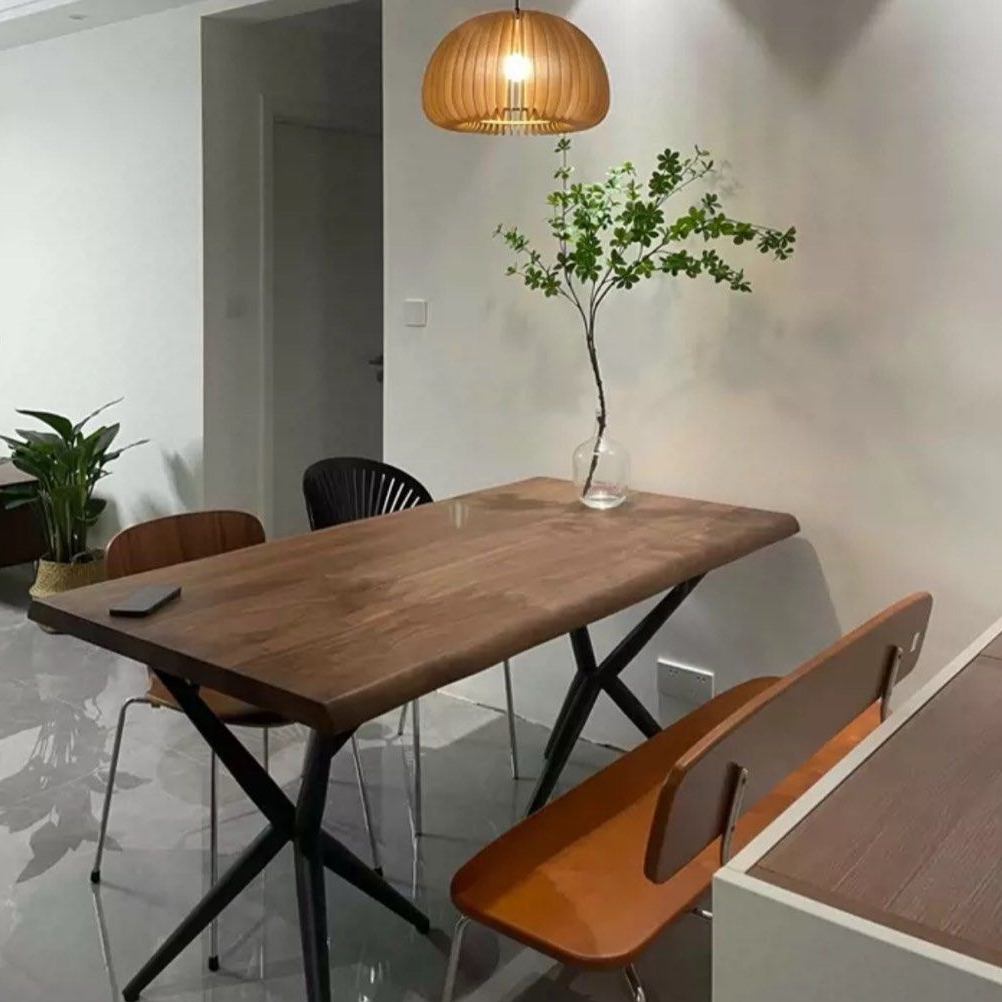 HEARNS Rustic Soljd Wood Dining Table
