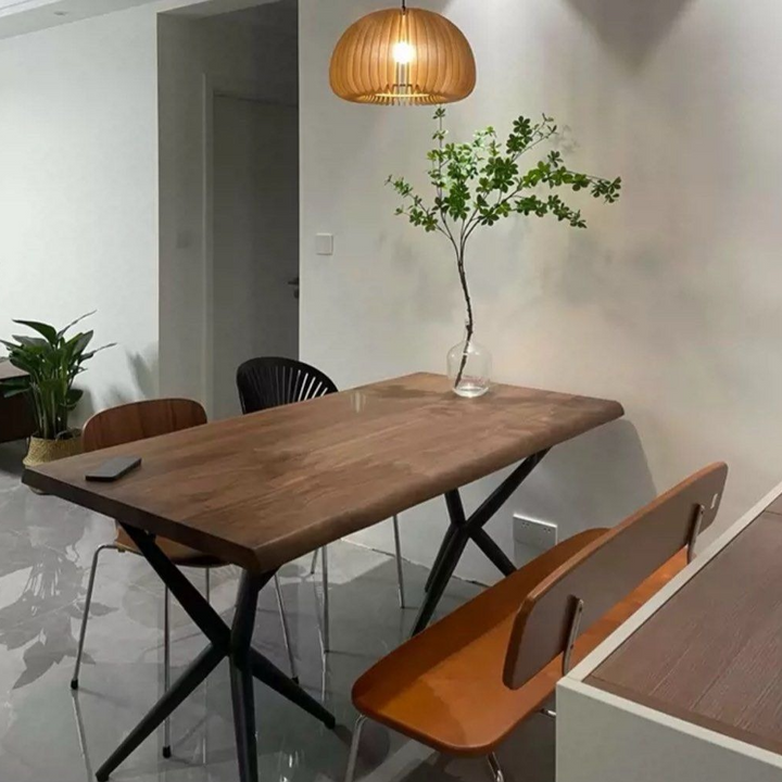 HEARNS Rustic Soljd Wood Dining Table