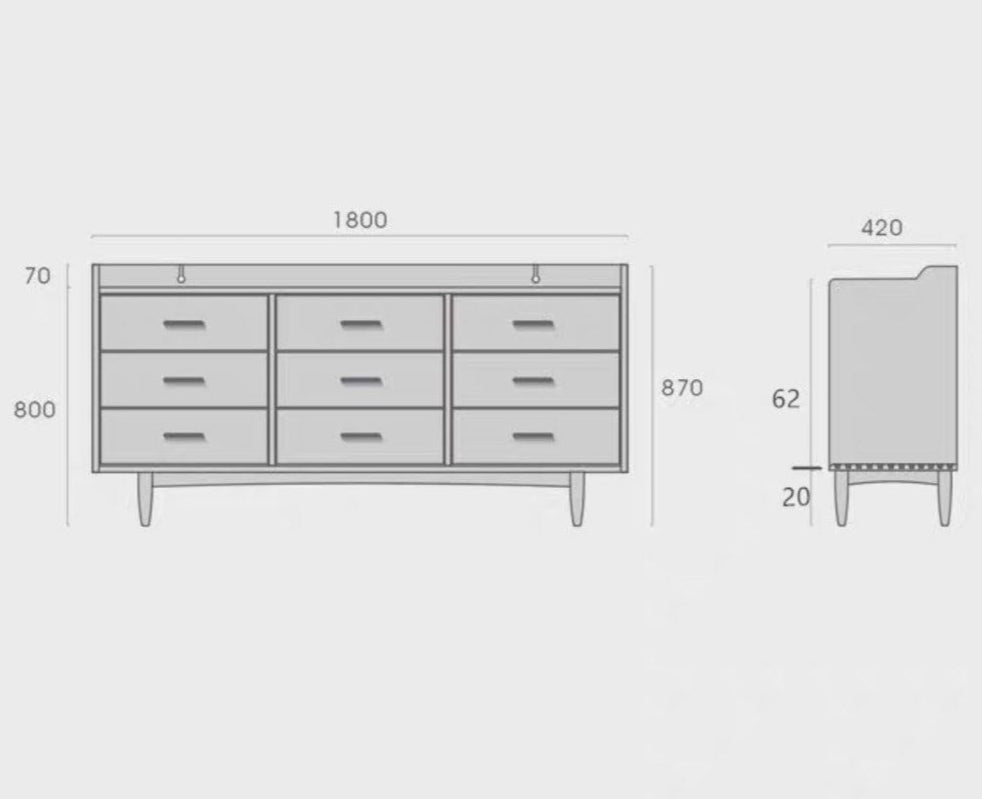ARIEL Modern Solid Wood Chest Of Drawers