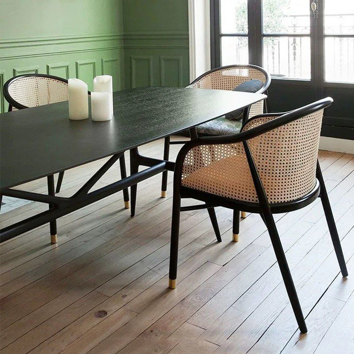 KHERCI Mid-Century Rattan Dining Chair