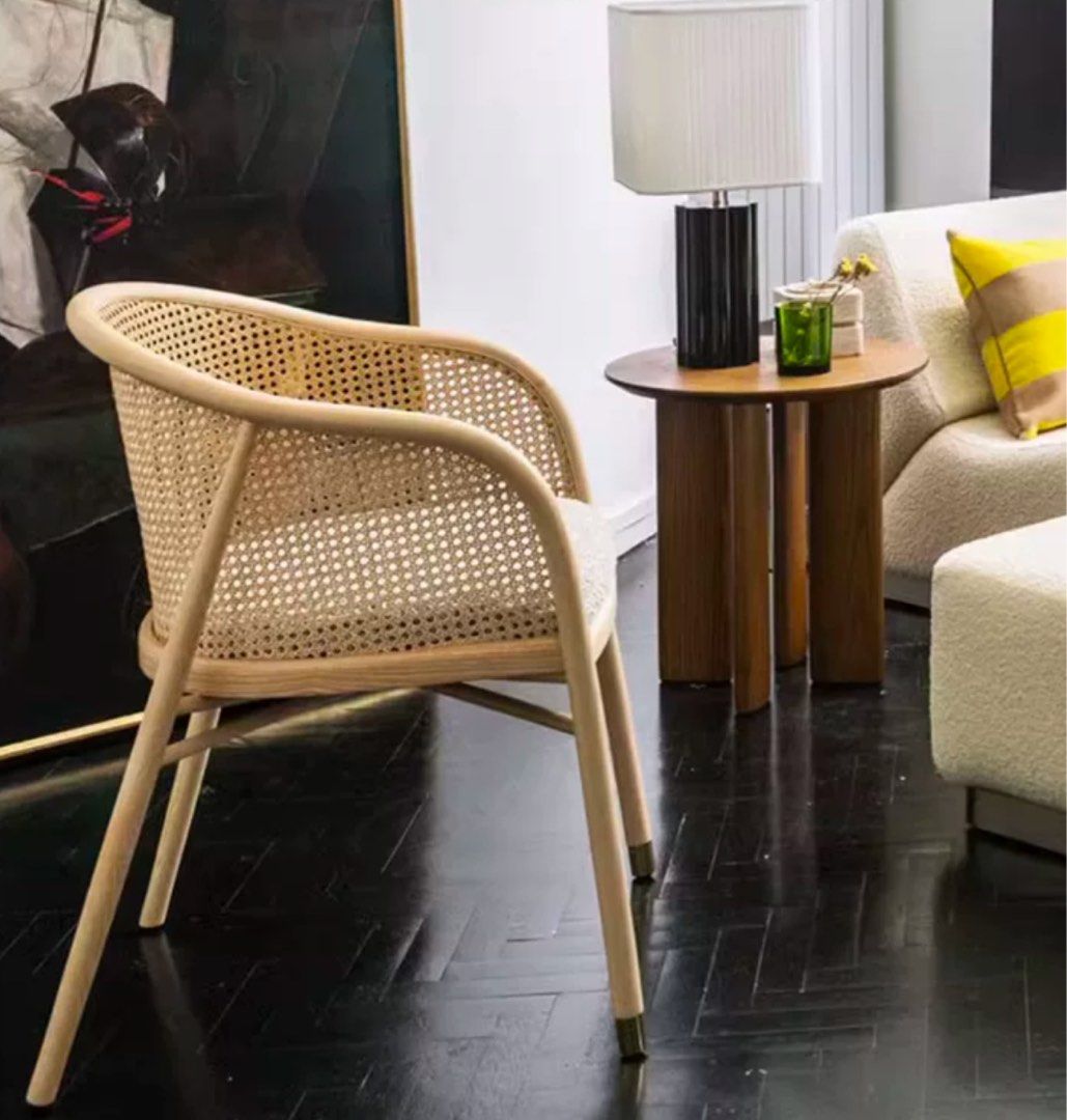 KHERCI Mid-Century Rattan Dining Chair