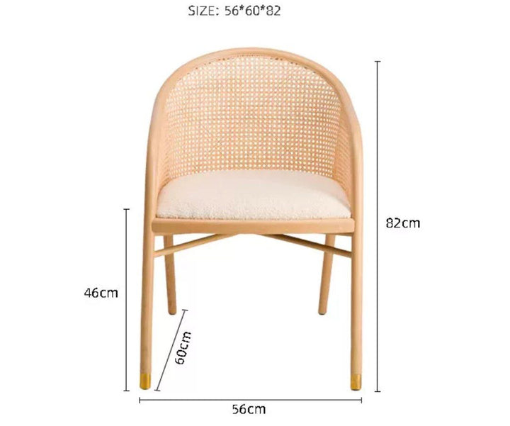 KHERCI Mid-Century Rattan Dining Chair