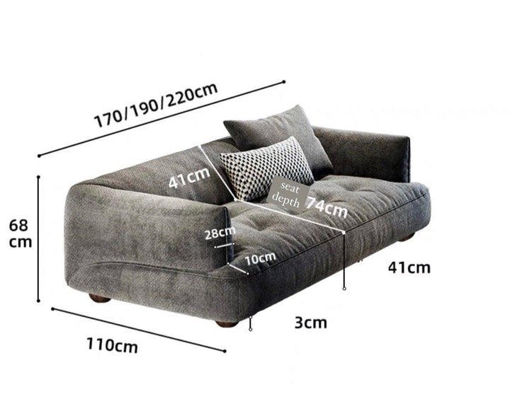 RAVELLI Modern Velvet Sofa
