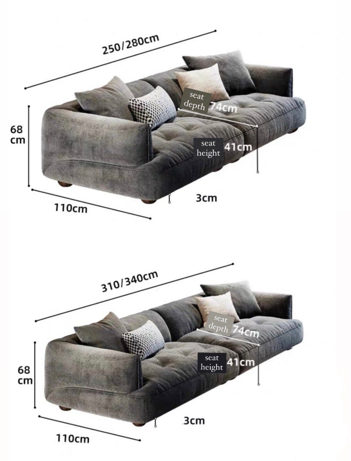 RAVELLI Modern Velvet Sofa