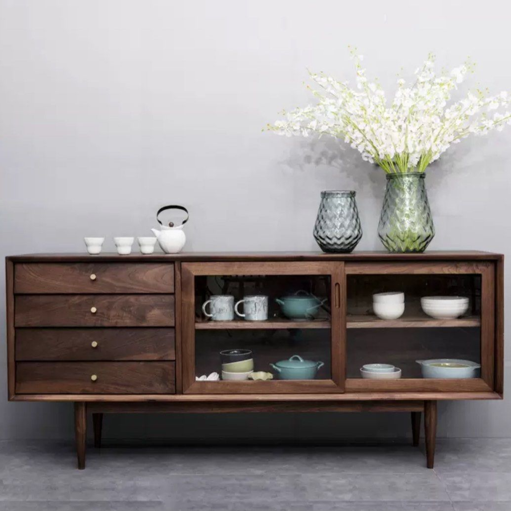 MEUNA Modern Walnut Sideboard