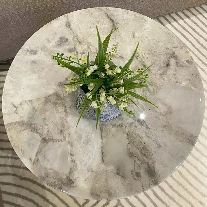 LEMAN Modern Marble Round Side Table