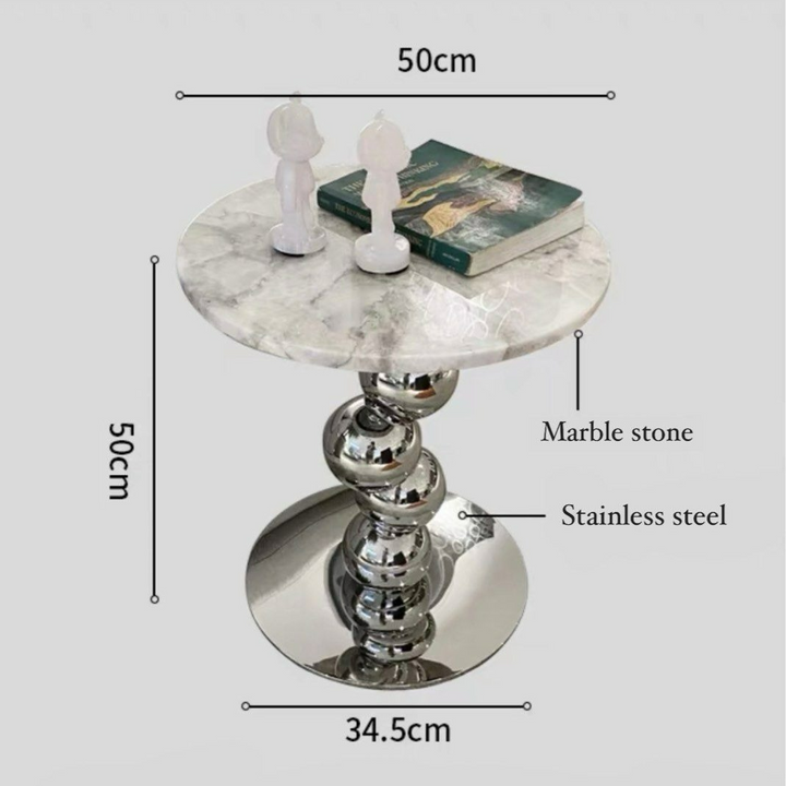 LEMAN Modern Marble Round Side Table
