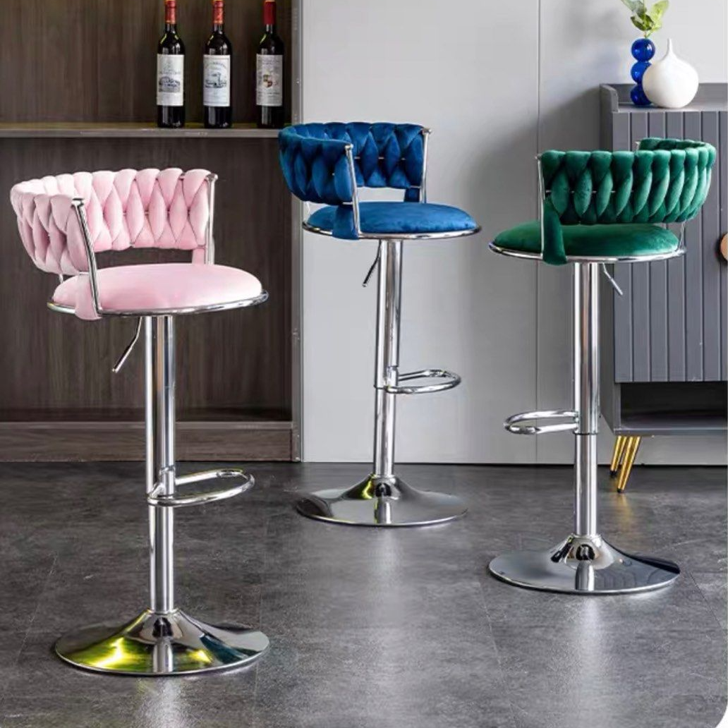 RENEE Modern Velvet Bar Stool