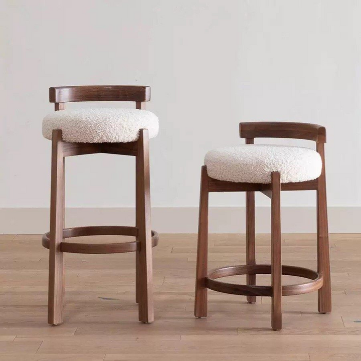 KIDEN Modern Solid Wood Bar Stool