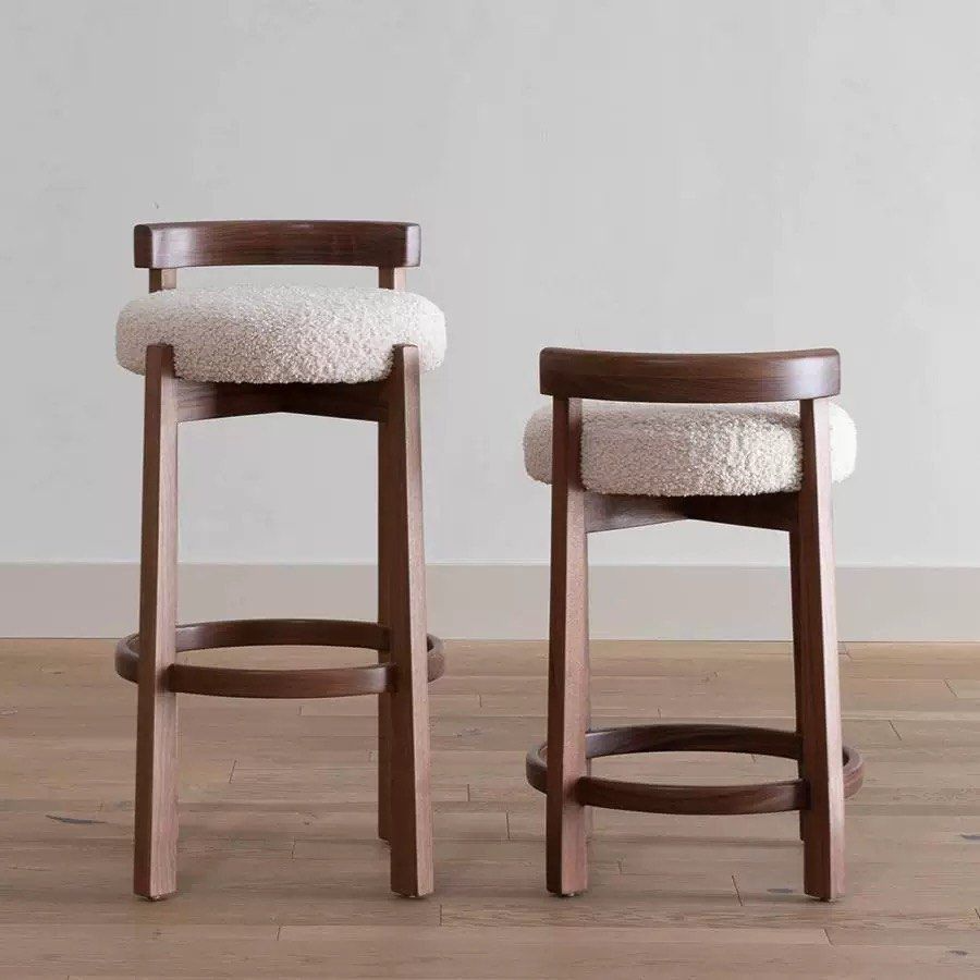 KIDEN Modern Solid Wood Bar Stool