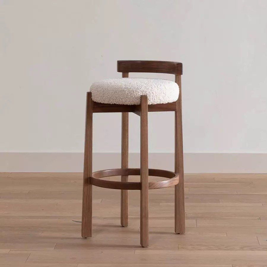 KIDEN Modern Solid Wood Bar Stool