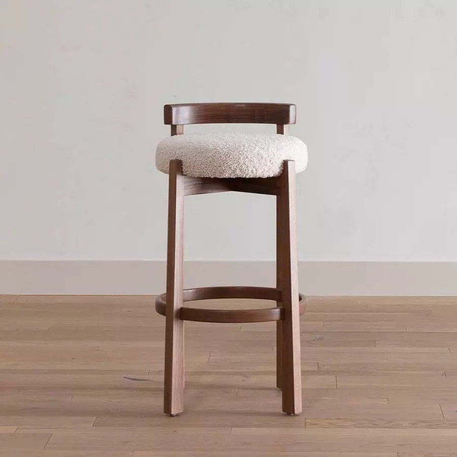 KIDEN Modern Solid Wood Bar Stool
