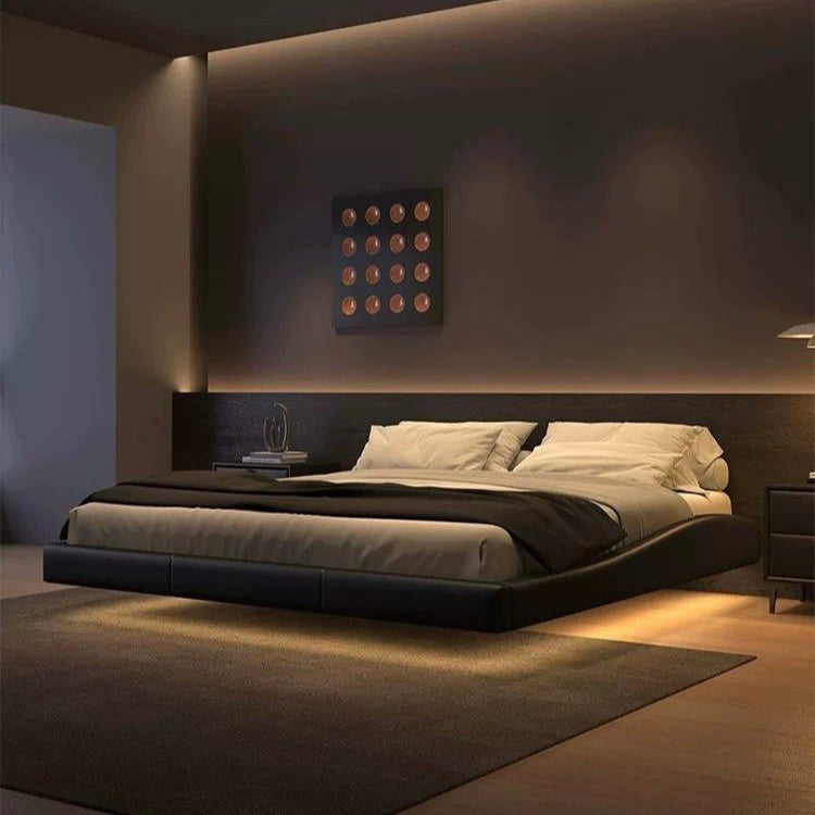 PRISM Modern Leather Floating Bedframe