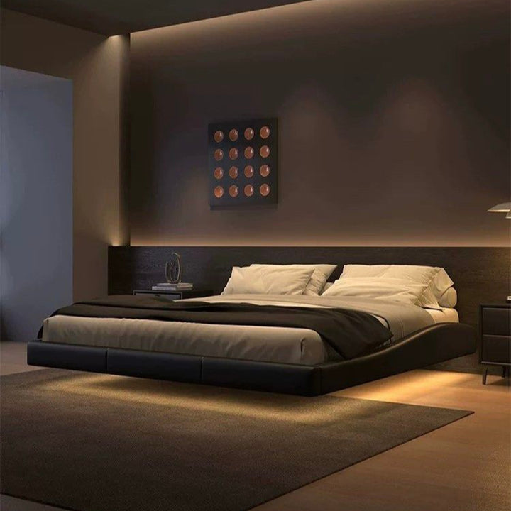 PRISM Modern Leather Floating Bedframe