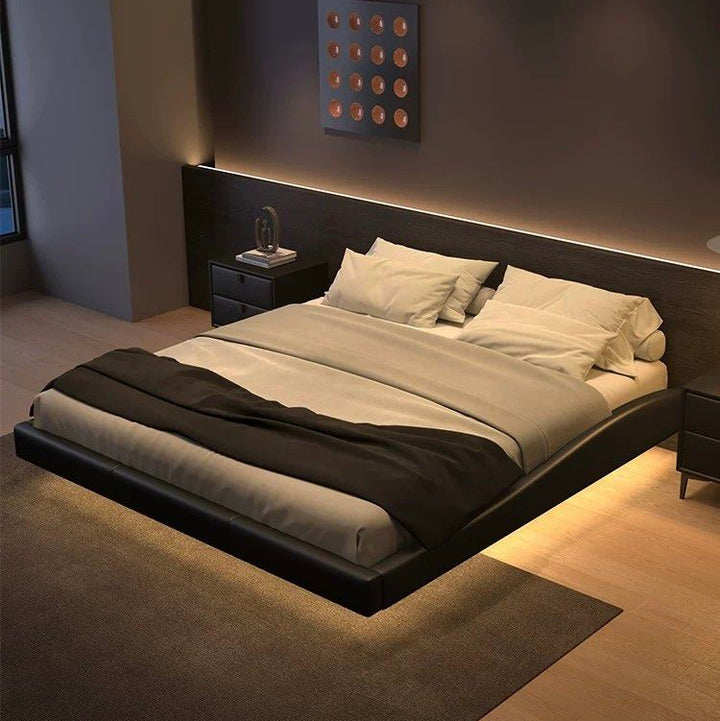 PRISM Modern Leather Floating Bedframe