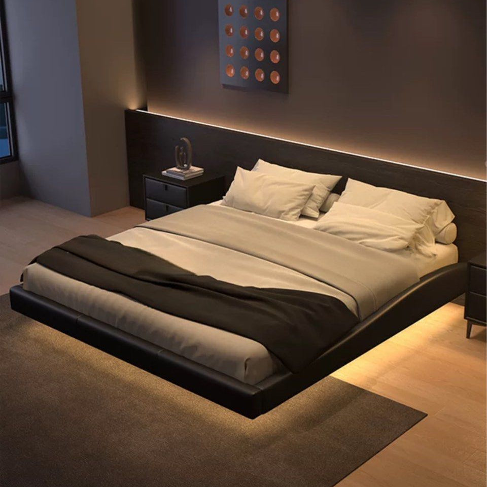 PRISM Modern Leather Floating Bedframe