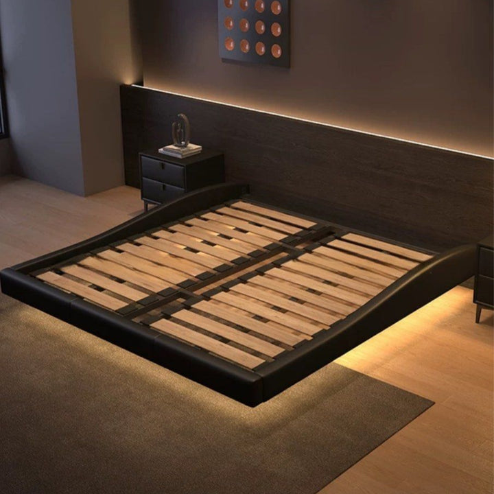 PRISM Modern Leather Floating Bedframe