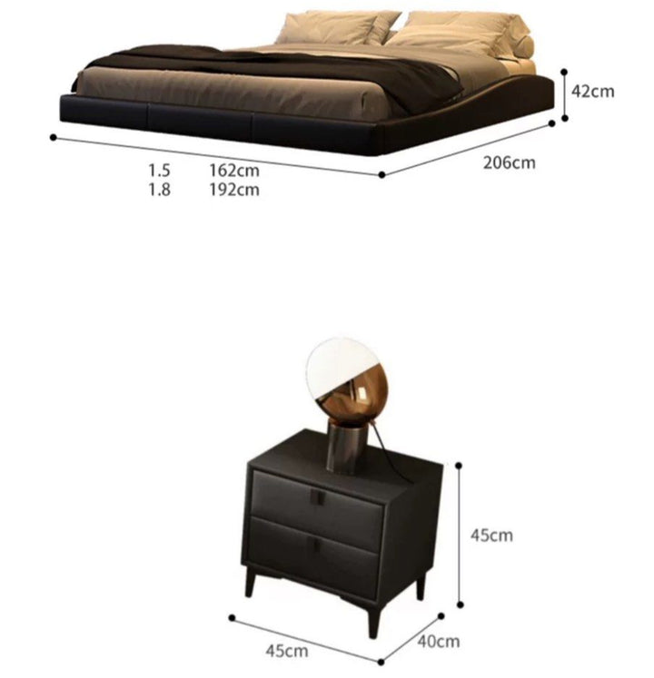 PRISM Modern Leather Floating Bedframe