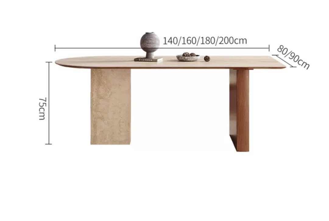 BILLIE Modern Travertine Dining Table