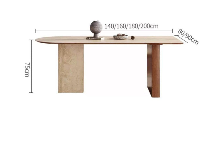 BILLIE Modern Travertine Dining Table