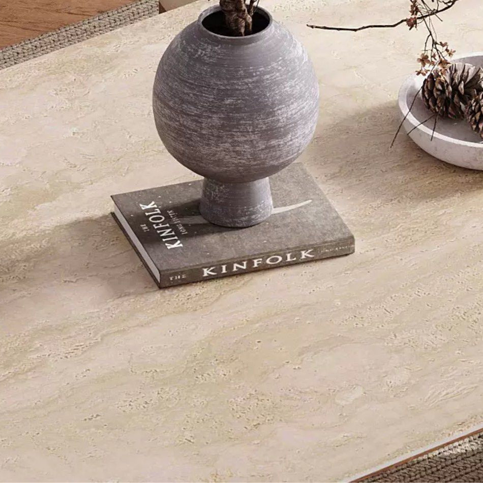 BILLIE Modern Travertine Dining Table