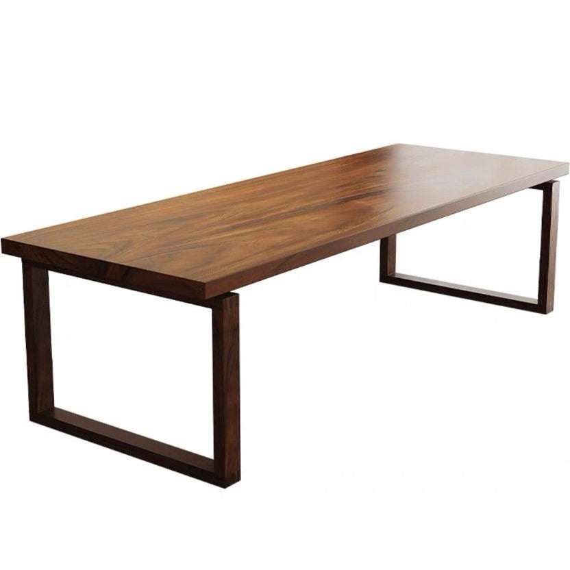 BADOU Rustic Walnut Wood Dining Table