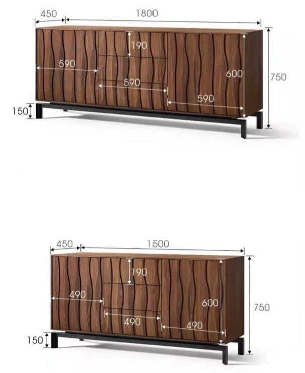 PAOLO Rustic Walnut Sideboard
