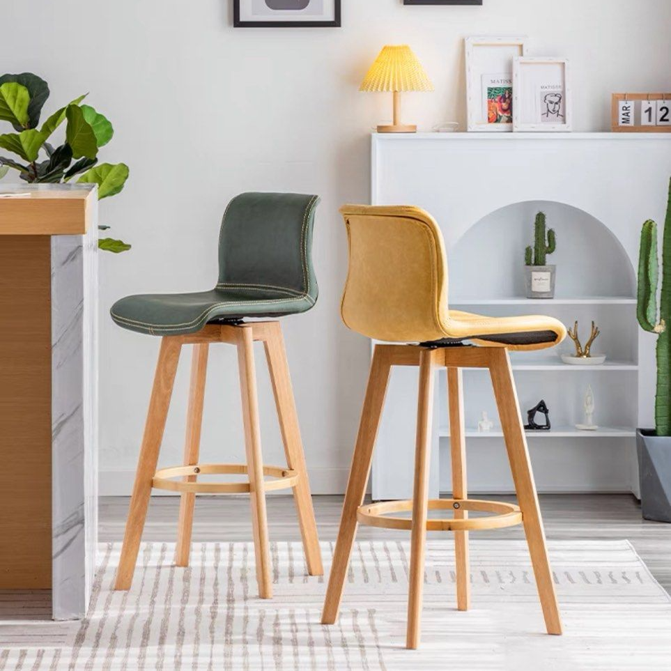 LOSA Scandinavian Solid Wood Bar Stool