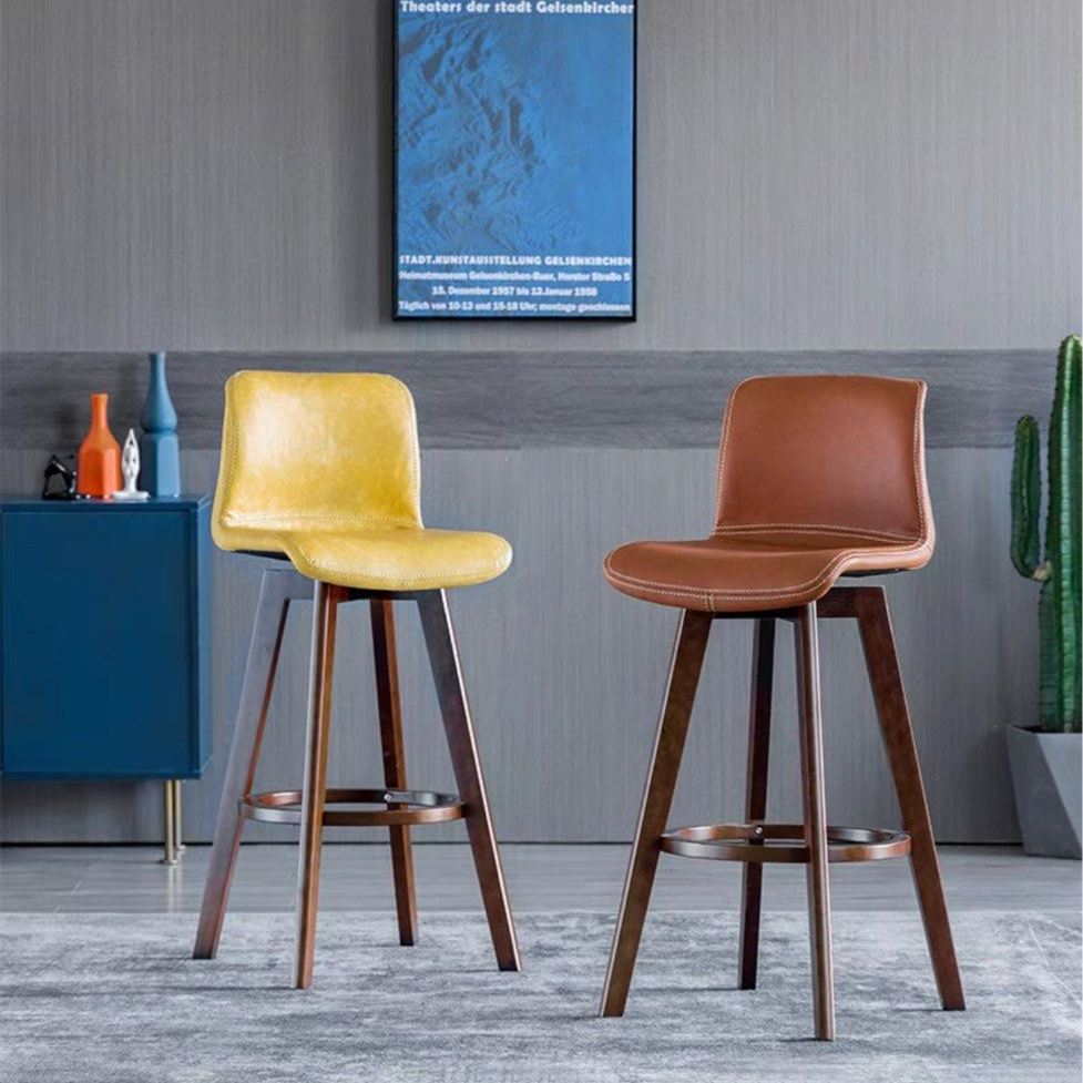 LOSA Scandinavian Solid Wood Bar Stool