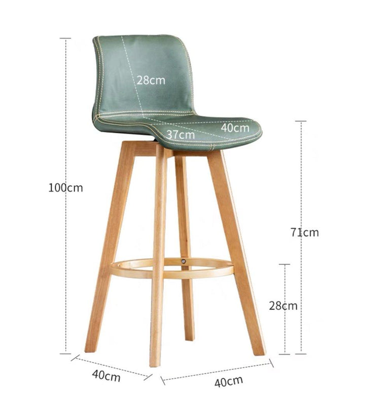 LOSA Scandinavian Solid Wood Bar Stool