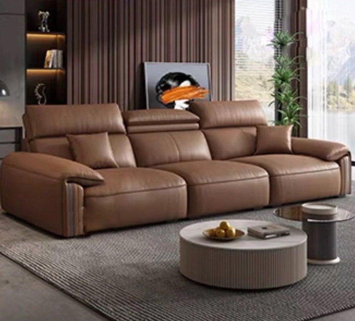 ZAVARI Modern Leather Sectional Sofa