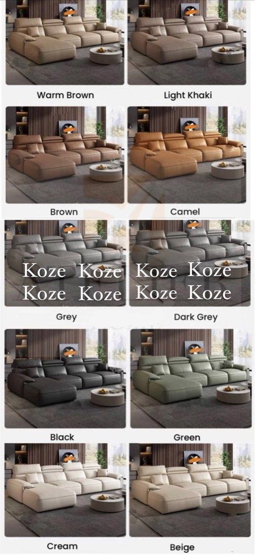 ZAVARI Modern Leather Sectional Sofa