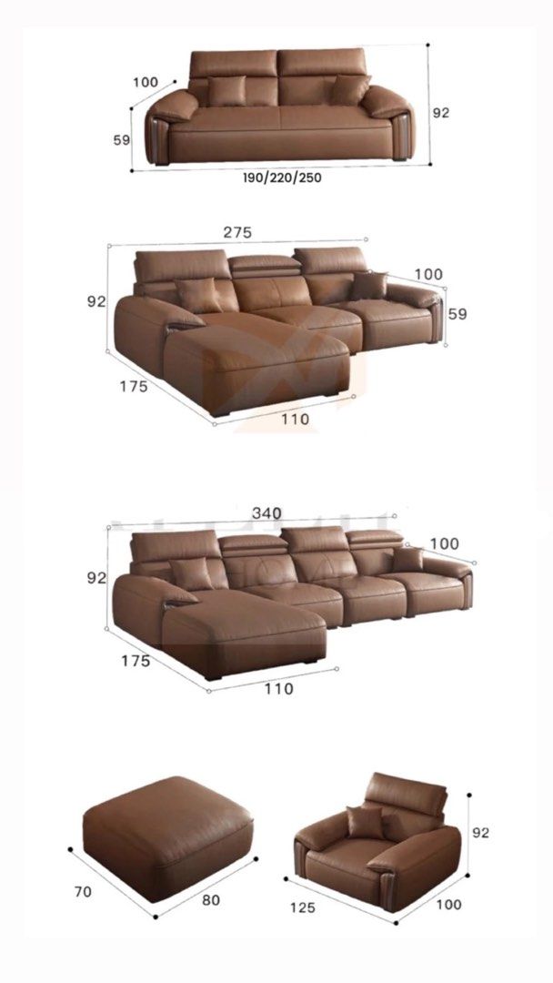 ZAVARI Modern Leather Sectional Sofa