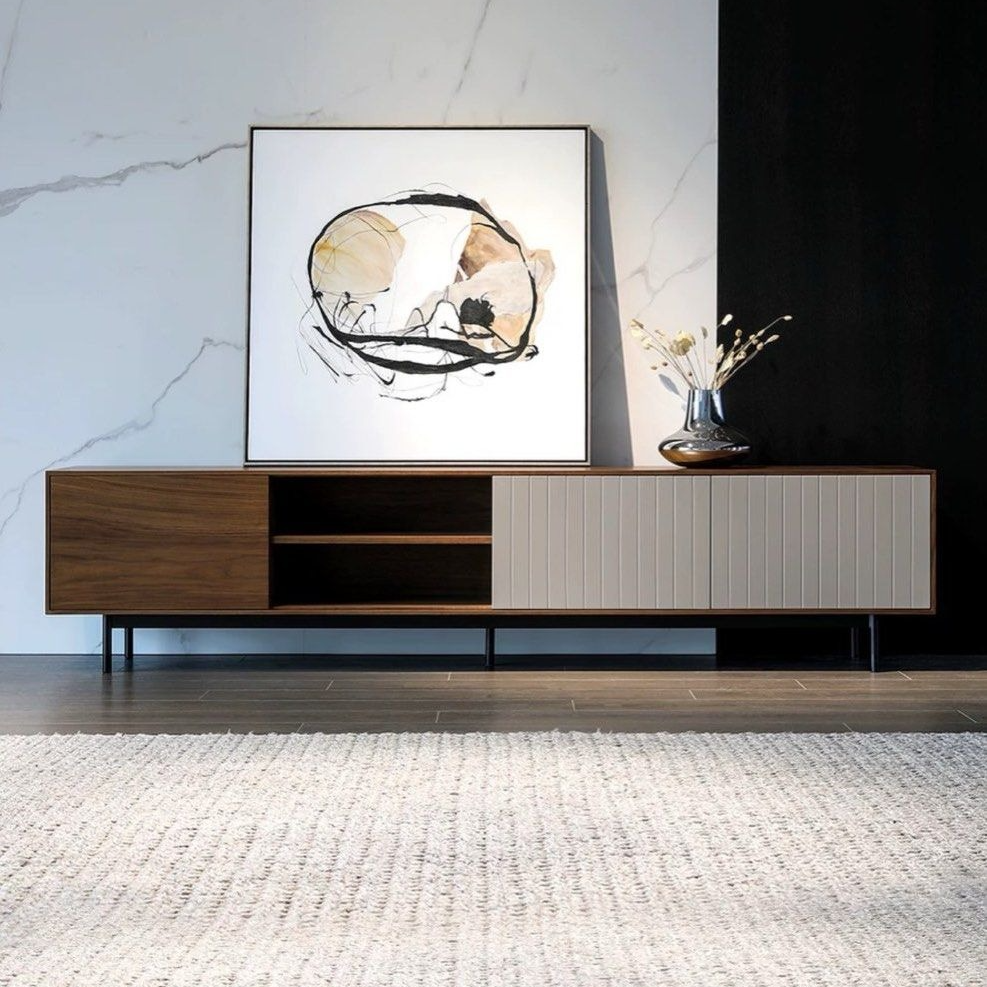 VERLAINE Rustic Walnut TV Console
