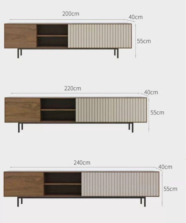 VERLAINE Rustic Walnut TV Console