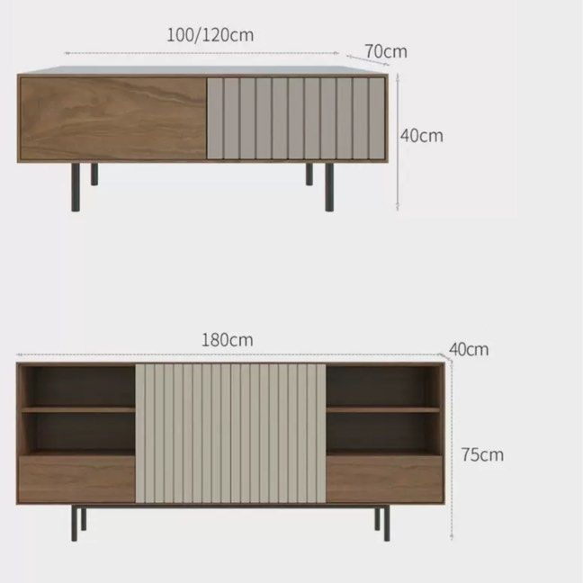 VERLAINE Rustic Walnut TV Console