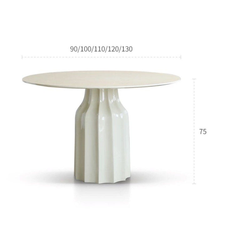 KOCA Japandi Sintered Stone Round Dining Table